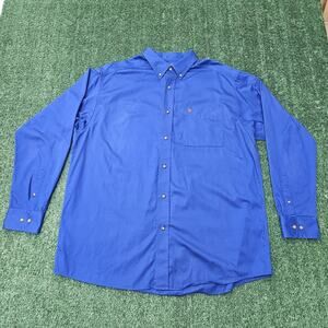 ARIAT Solid Twill Button Up L/S Shirt Mens XL Cotton Cowboy Western Work Rodeo